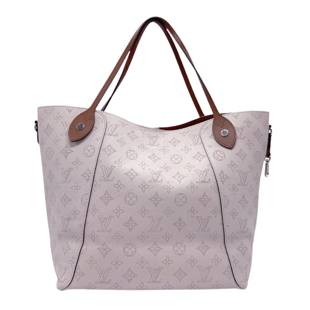 Louis Vuitton Hina Monogram Mahina Blume Leather Tote Bag Silver